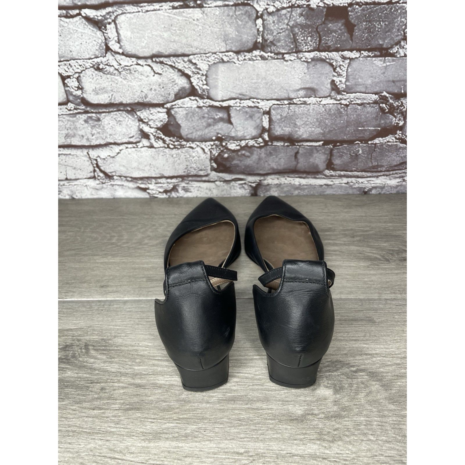 AGLINI AGL Attilio Giusti Leombruni Black Leather Pointed Strap Hee Size US 8.5 / IT 38.5 - 6 Thumbnail
