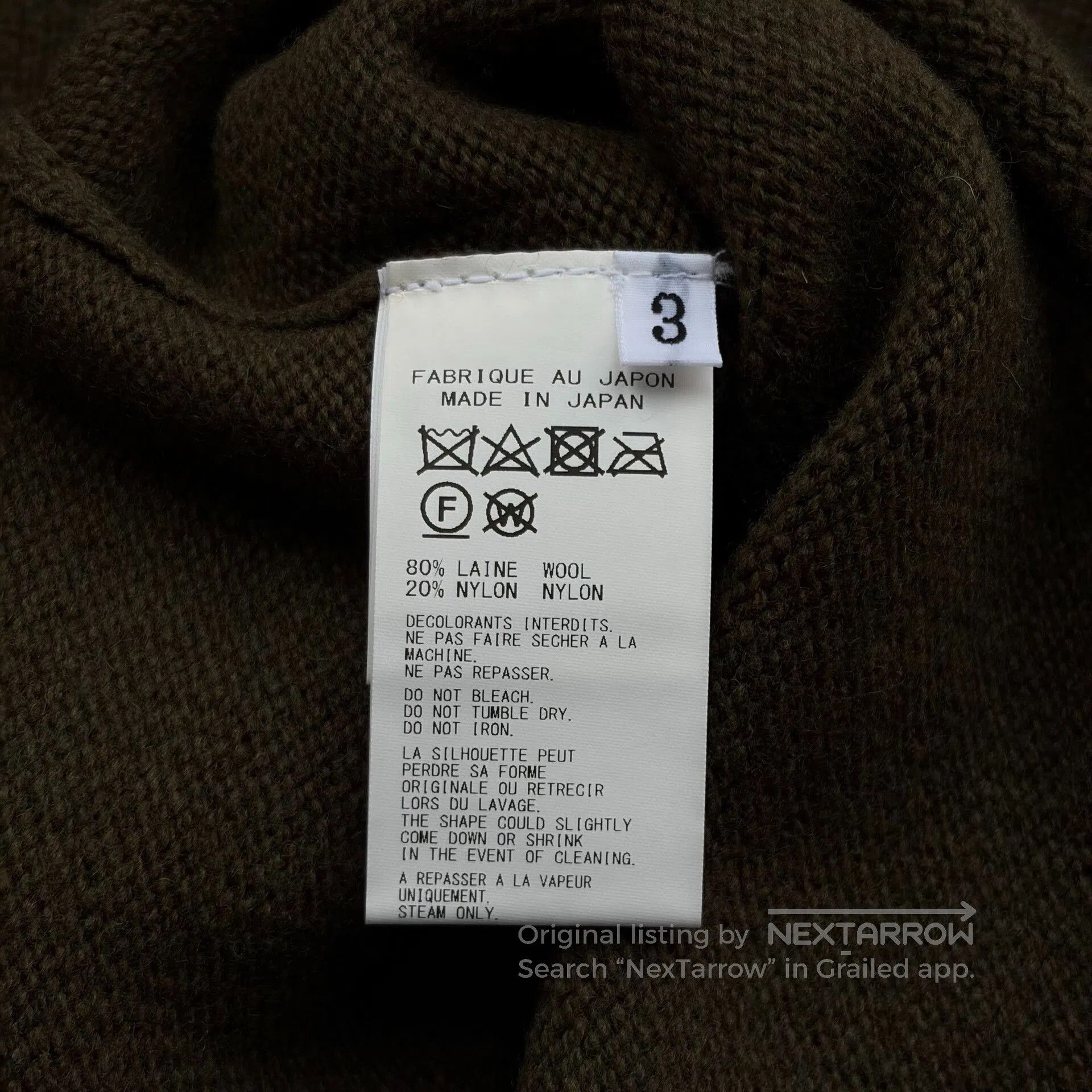 Yohji Yamamoto olive green wool sweater by Yohji Yamamoto. Size US L / EU 52-54 / 3 - 7 Thumbnail