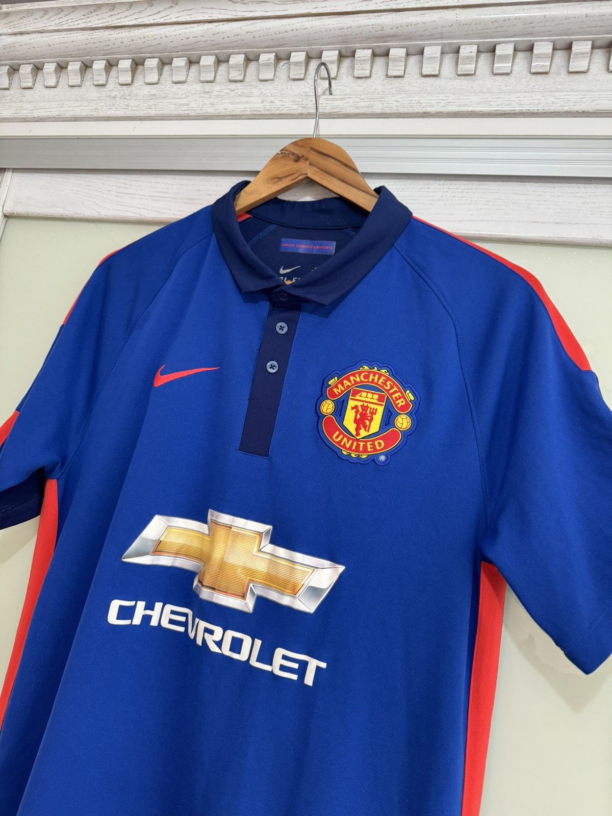 Nike Manchester United 2014-2015 Soccer Jersey Football Kit Shirt Size US M / EU 48-50 / 2 - 5 Thumbnail