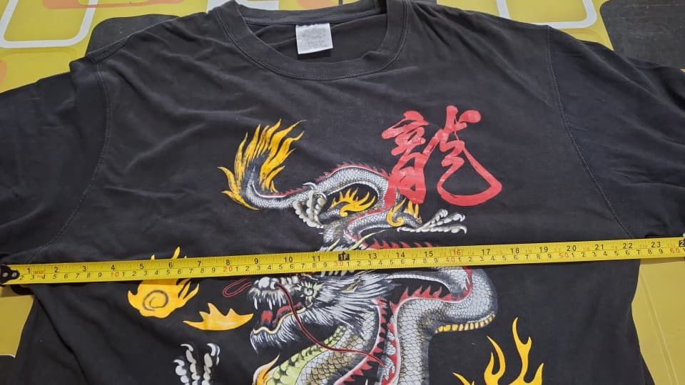 Vintage B29-10 🇯🇵 90s Japan style Hong Kong Dragon tee rare Size US L / EU 52-54 / 3 - 7 Thumbnail