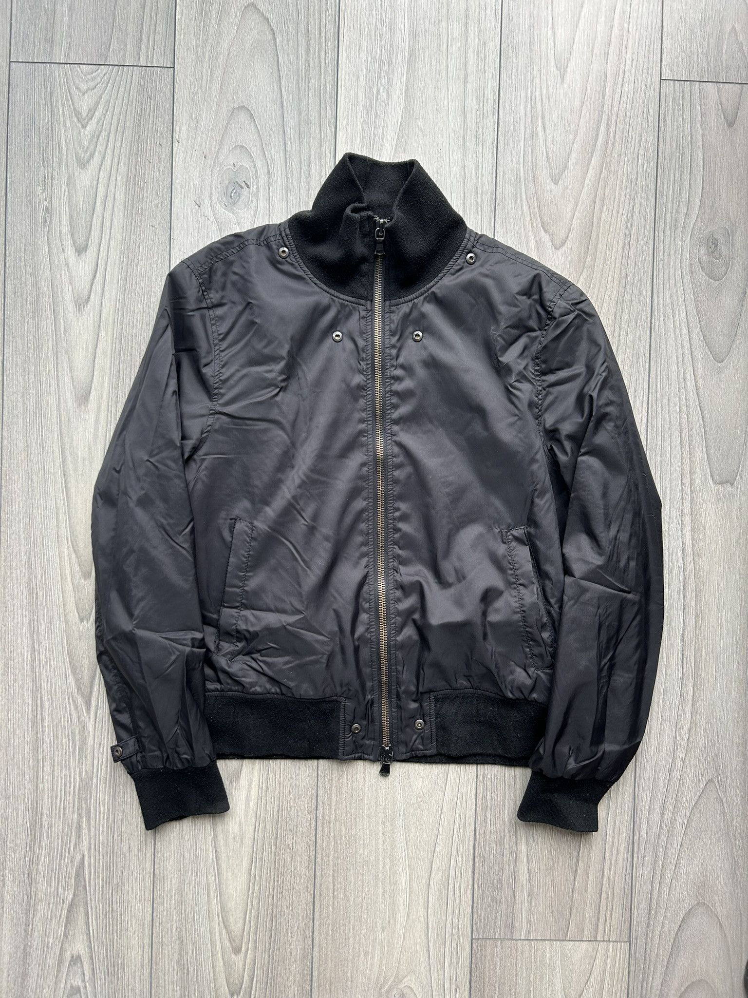 image of John Varvatos Bomber Track Zip in Black, Men's (Size Medium)