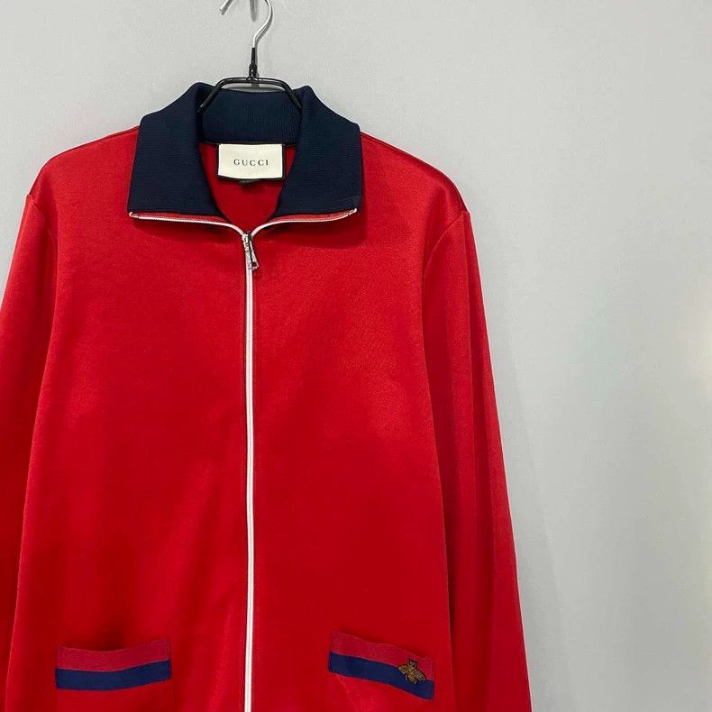 Gucci Gucci Red Zip Jacket with Bee Logo-2506 Size US L / EU 52-54 / 3 - 2 Thumbnail
