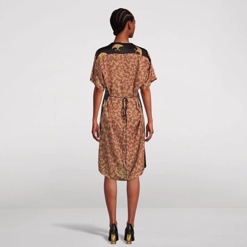 Dries Van Noten dries van noten size:34 Silk blended ginkgo biloba dress 25 Size XXS / US 00 / IT 34 - 2 Thumbnail