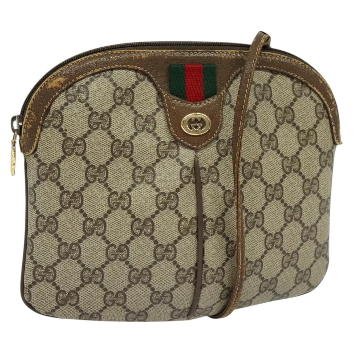 Gucci GUCCI GG Supreme Web Sherry Line Shoulder Bag Pvc Beige 904 Size ONE SIZE - 1 Thumbnail