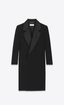 Saint Laurent Paris o1bcso1str1125 Tuxedo Dress In Grain in Black Size XS / US 0-2 / IT 36-38 - 1 Thumbnail
