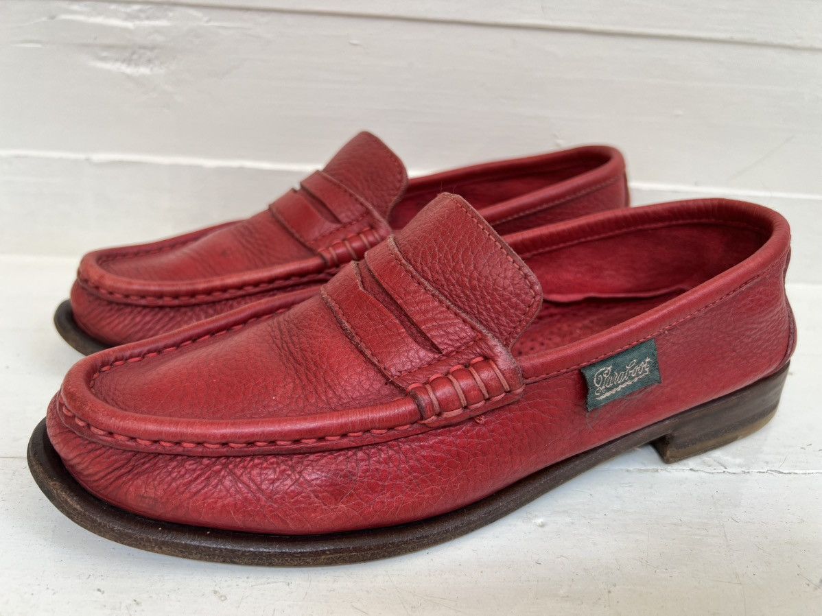 Paraboot Paraboot Veritable Mocassin Red Leather Boat Shoe Size US 7 / IT 37 - 3 Thumbnail