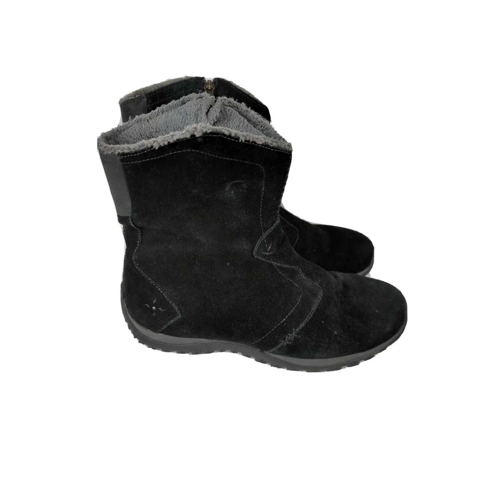 SOREL Sorel Boots Womens 8.5 Black Suede Side Zip NL1480-010 Winter Shearling Mid-Calf Waterproof Thinsulate Comfort Cushioned Pattern: Solid Size US 9 / IT 39 - 2 Thumbnail