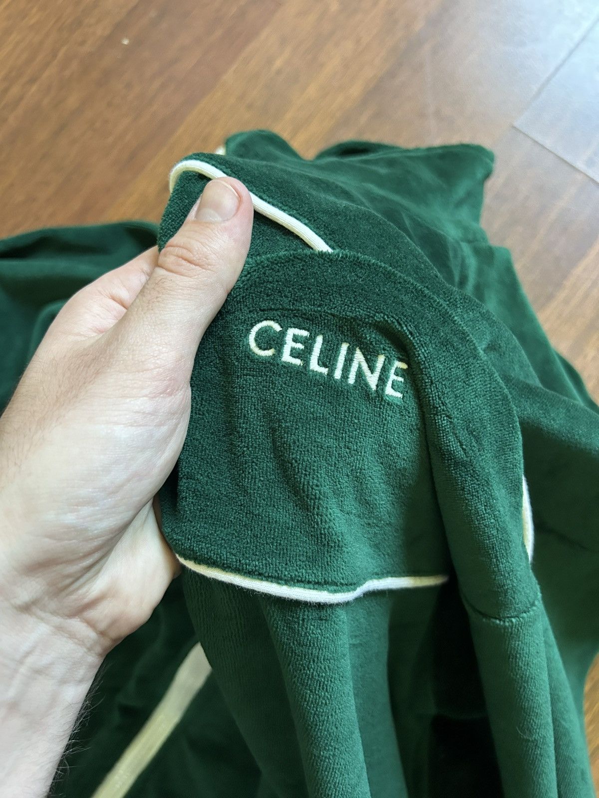 Celine Celine Paris Velour Sweat Zip Hoodie Luxury Style Men’s Sz M Size US M / EU 48-50 / 2 - 10 Thumbnail