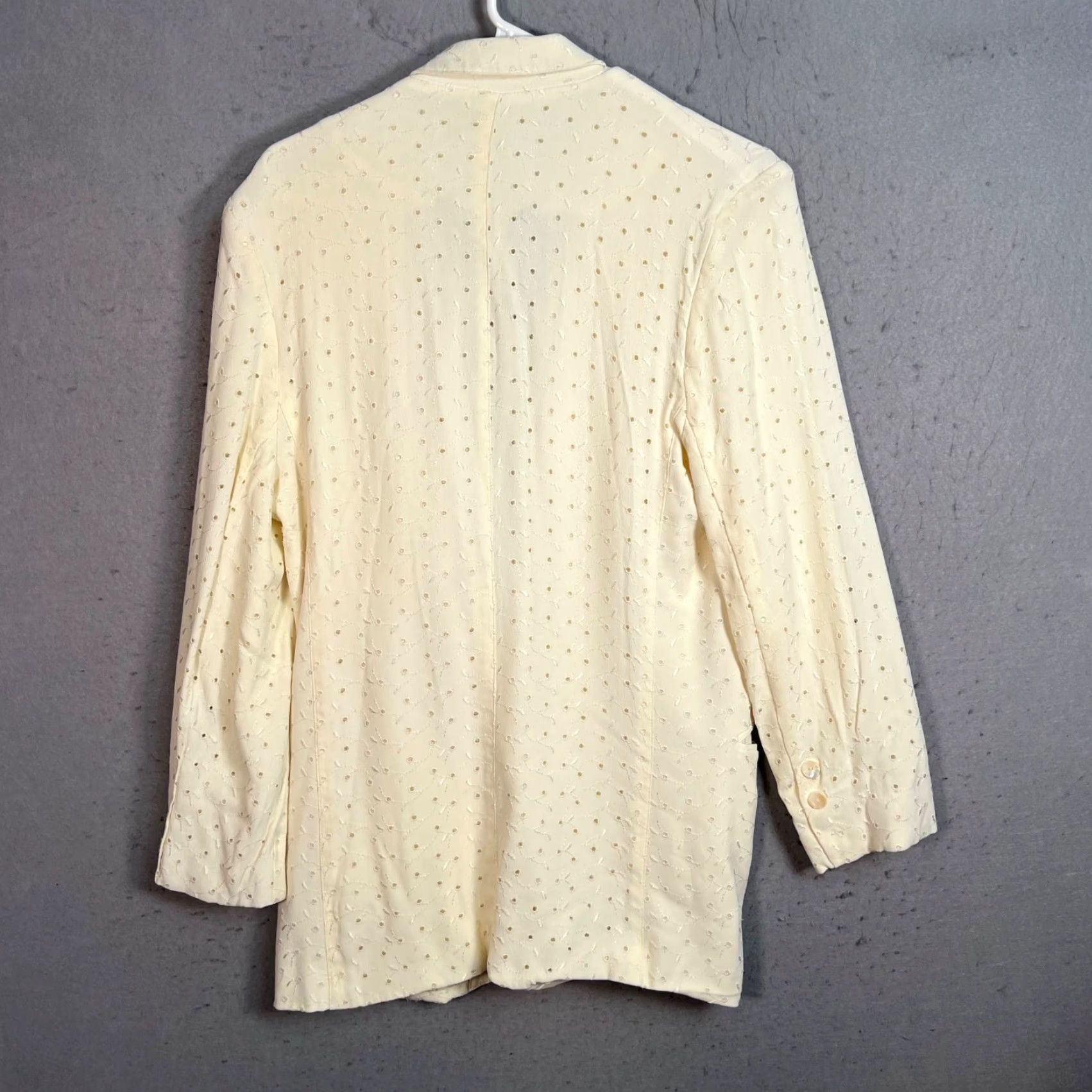 Vintage VINTAGE Tina Hagen Womens Blazer Size Small Cream Textured Jacket Made In USA Size S / US 4 / IT 40 - 2 Thumbnail