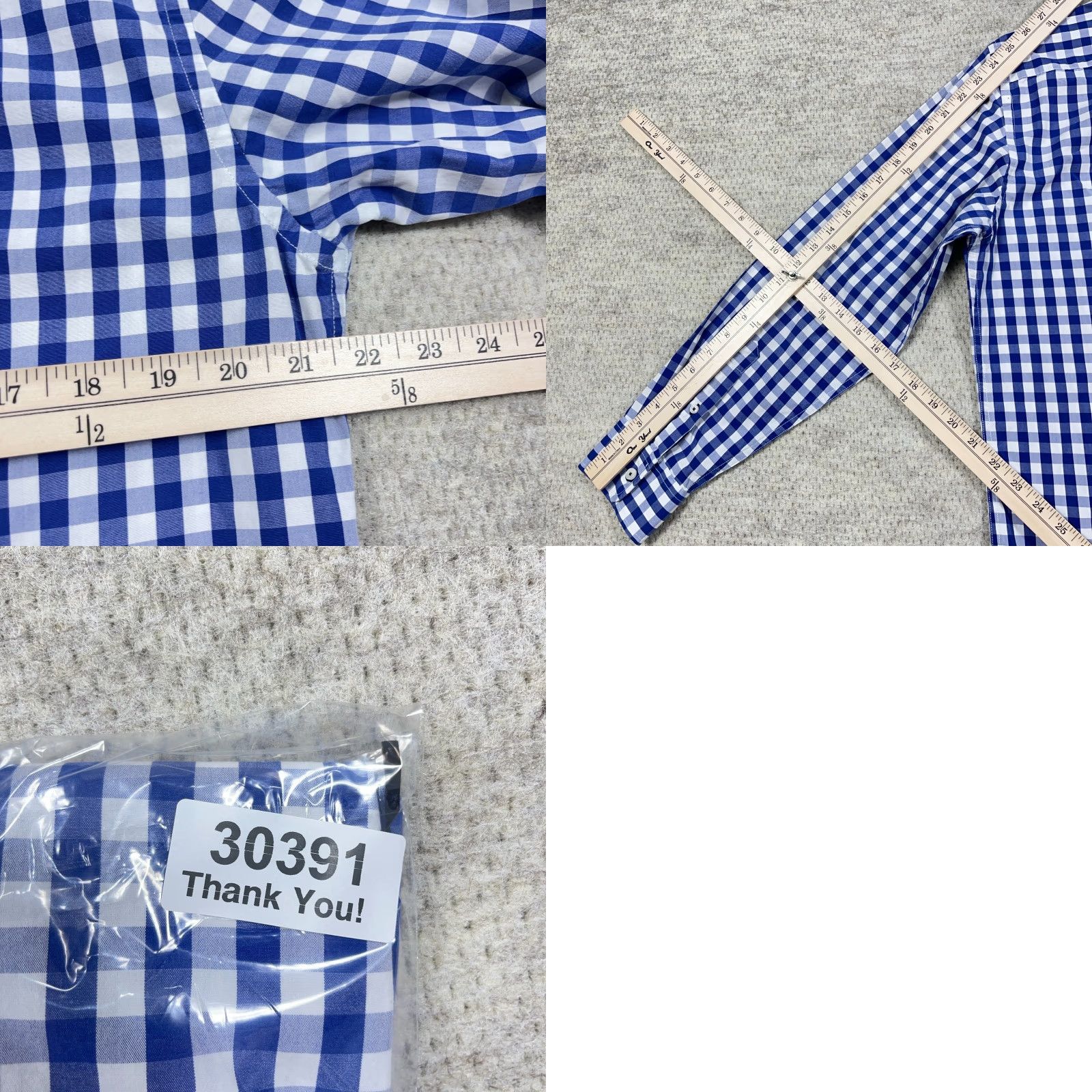 UNTUCKit UNTUCKit Shirt Men Large Blue White Button Up Gingham Check Dress Casual Poplin Size US L / EU 52-54 / 3 - 8 Thumbnail