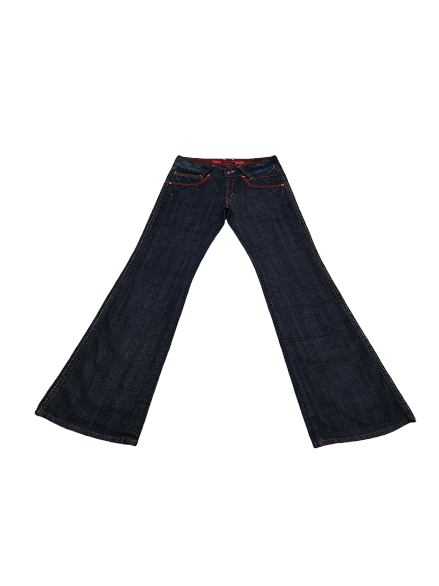 Le Grande Bleu (L.G.B.) Flare Jeans Et Boite Multi Pocket Embroidered Denim Bootcut Size US 30 / EU 46 - 3 Thumbnail