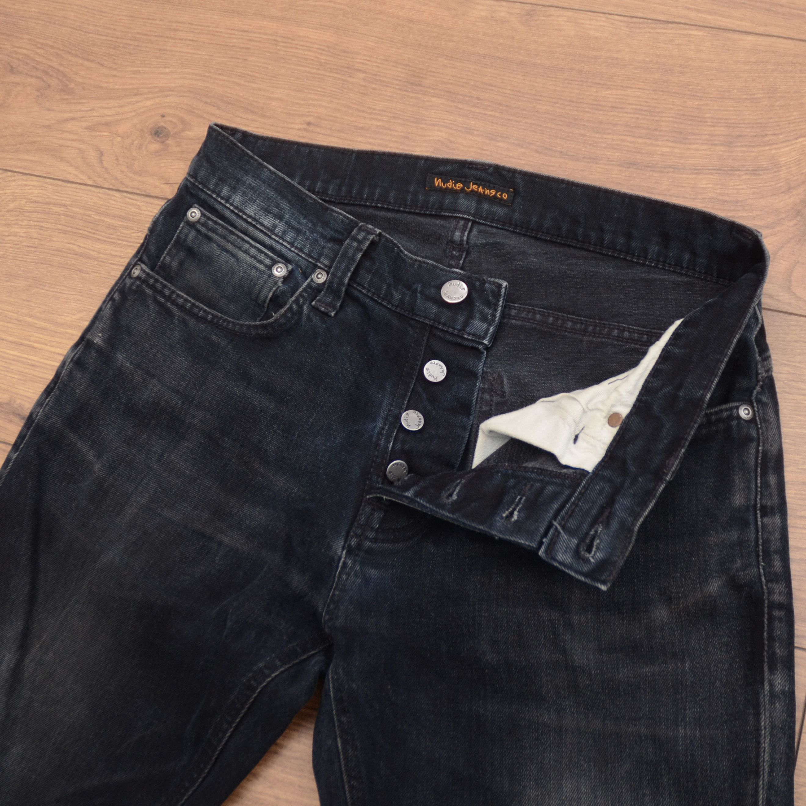 Nudie Jeans Nudie Jeans W32 Black Dark Cove Grim Tim Organic Cotton Slim Size US 32 / EU 48 - 12 Thumbnail