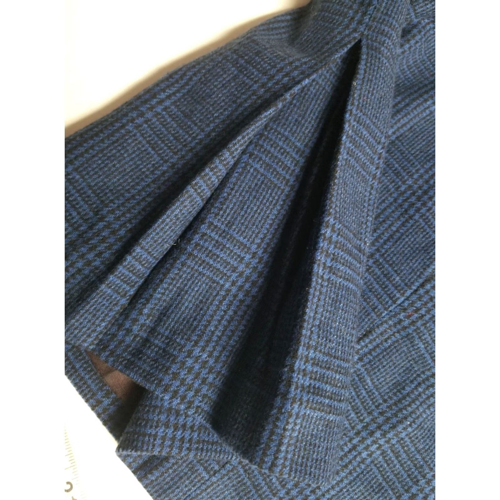 Vintage VINTAGE David N Skirt Midi Wool Plaid Blue Lined Fringe 80s Made In Italy Girls 12 Size 34" / US 12 / IT 48 - 6 Thumbnail