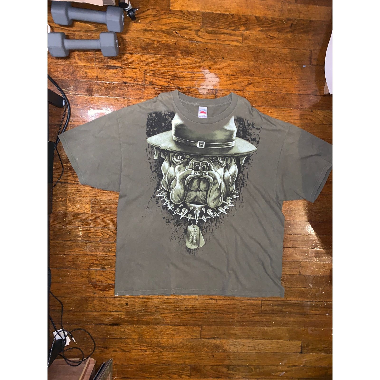 Other × Vintage USMC Semper Fi Bulldog T Shirt 3XL Tennessee River Olive Size US XXL / EU 58 / 5 - 1 Thumbnail