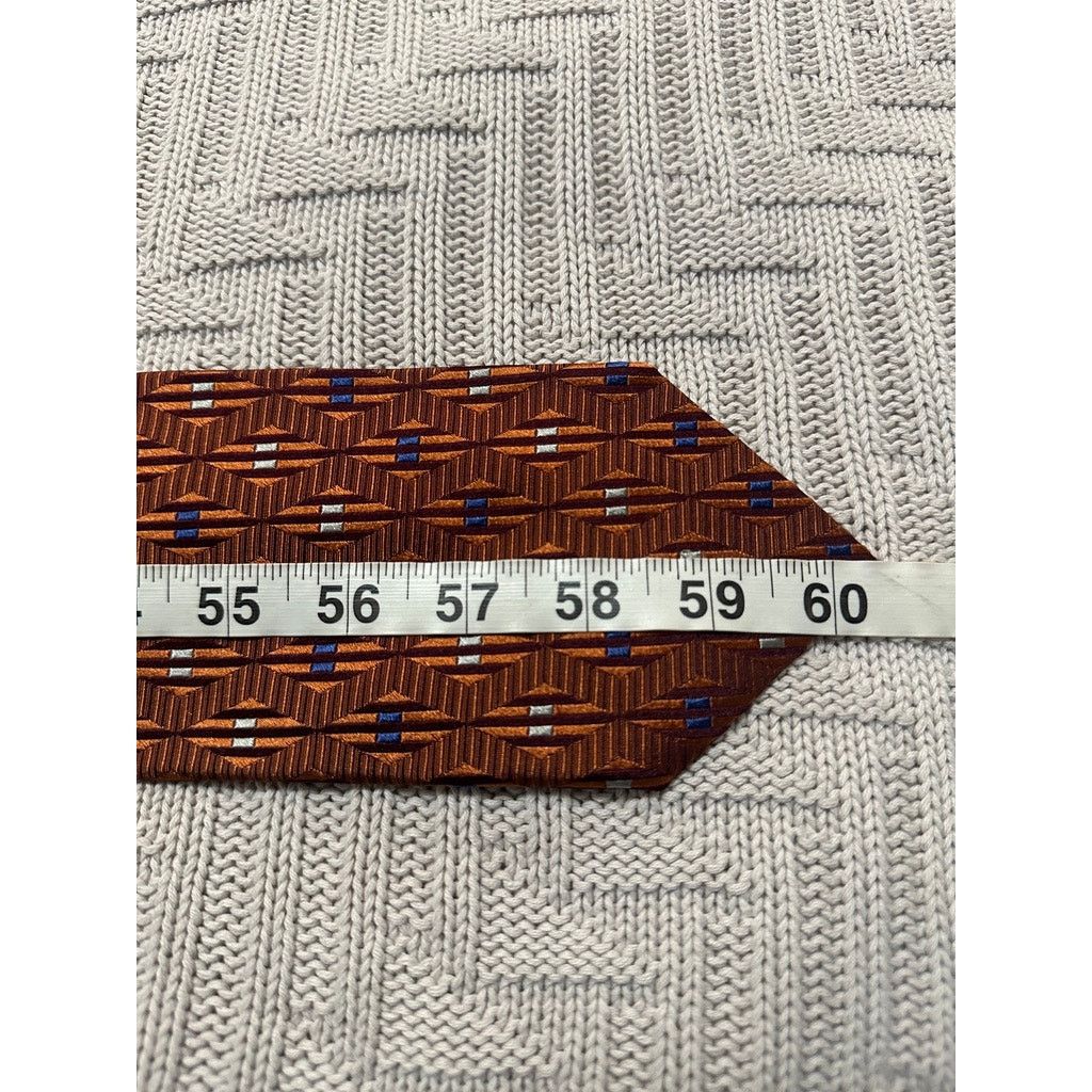 Altea Altea dark orange patterned Italian silk tie Size ONE SIZE - 4 Thumbnail