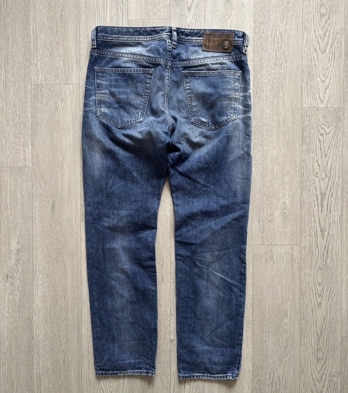 Diesel Denim Regular Slim Tapered Jeans Distressed