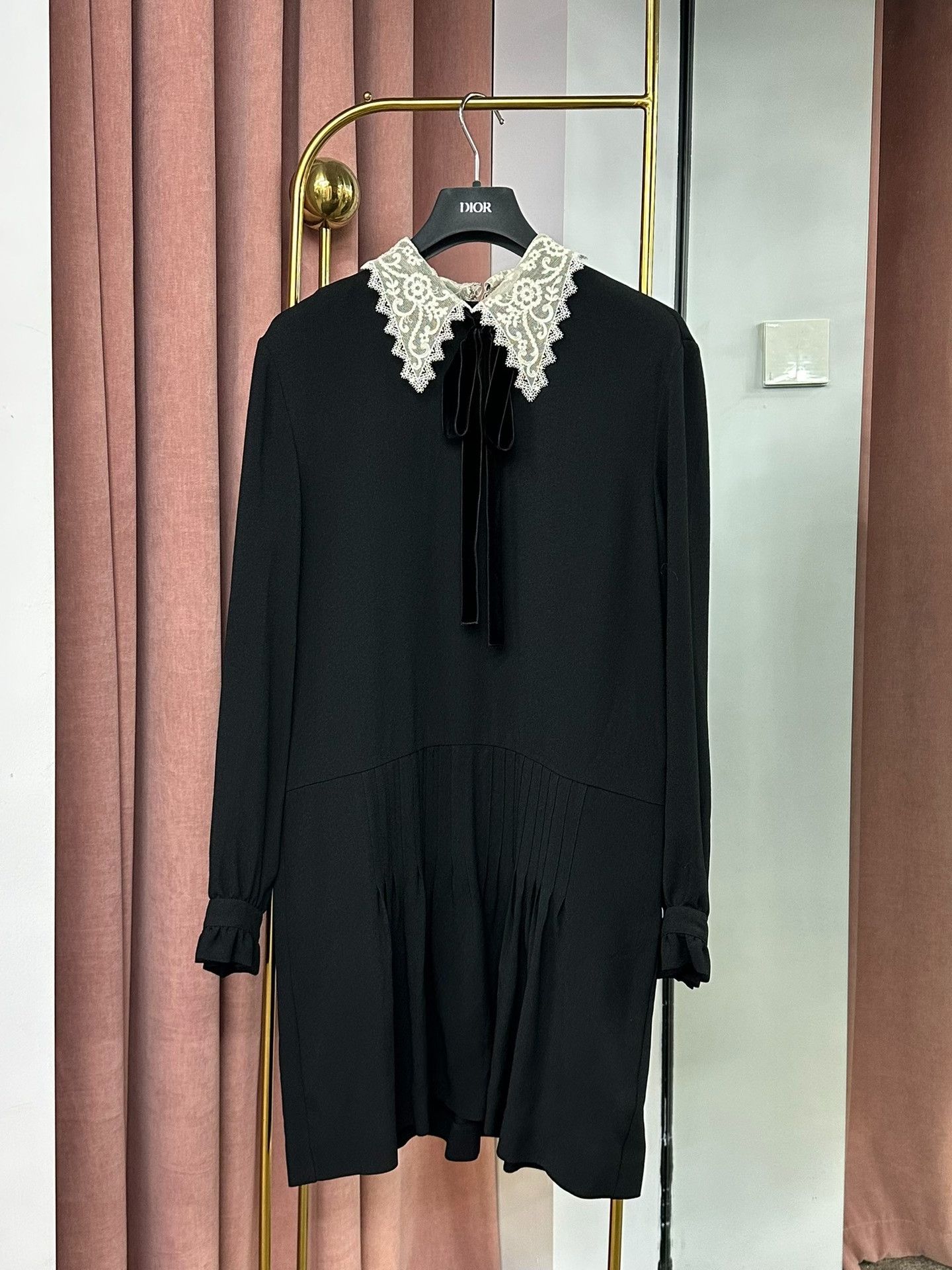 Saint Laurent Paris Saint Laurent Black Lace Collar Dress Size M / US 6-8 / IT 42-44 - 1 Thumbnail