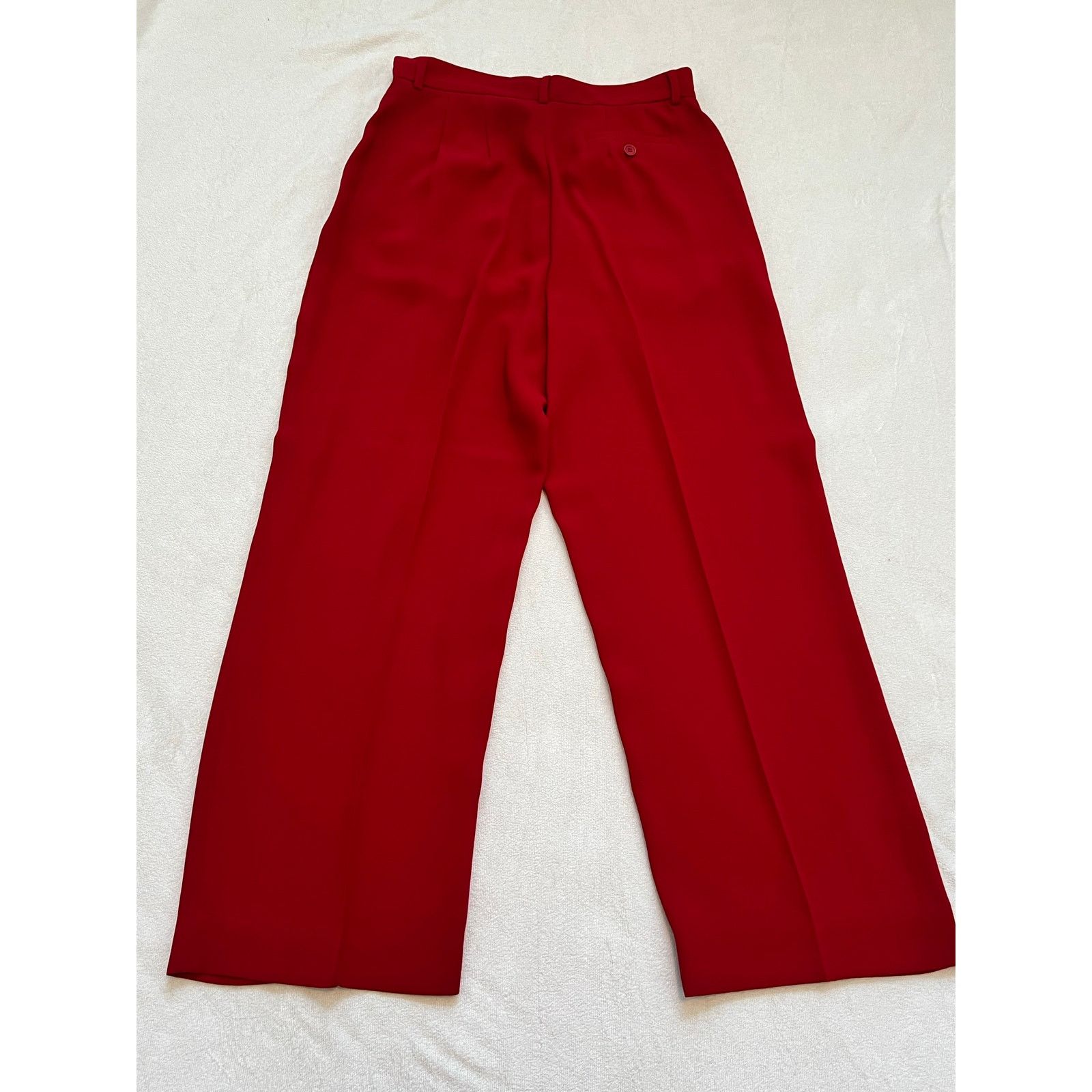 George George Ultra High Rise Straight Leg Red Dress Pants Size 10 Size 32" / US 10 / IT 46 - 4 Thumbnail