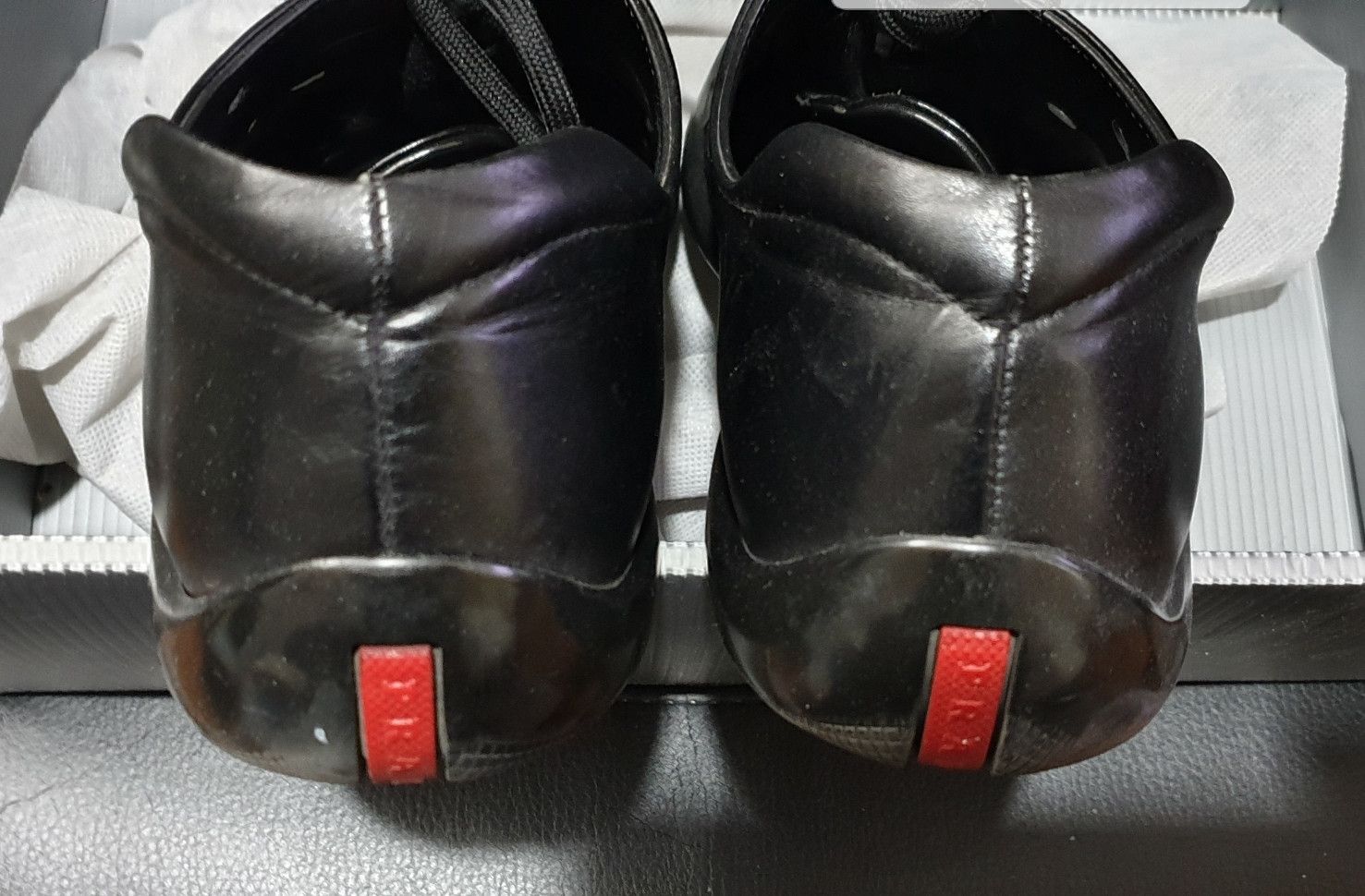 Prada Prada sport (Linea Rossa) black leather sneakers Size US 12 / EU 45 - 4 Thumbnail