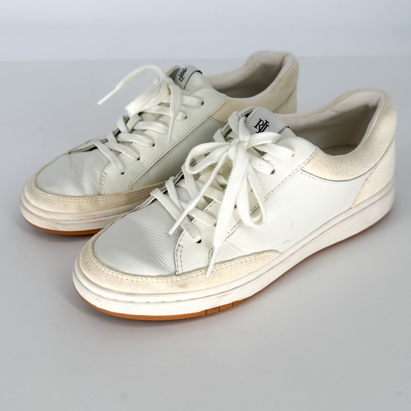 Lauren Ralph Lauren LAUREN Ralph Lauren Lifestyle White Hailey Leather Shoe Wome Size US 8 / IT 38 - 1 Thumbnail