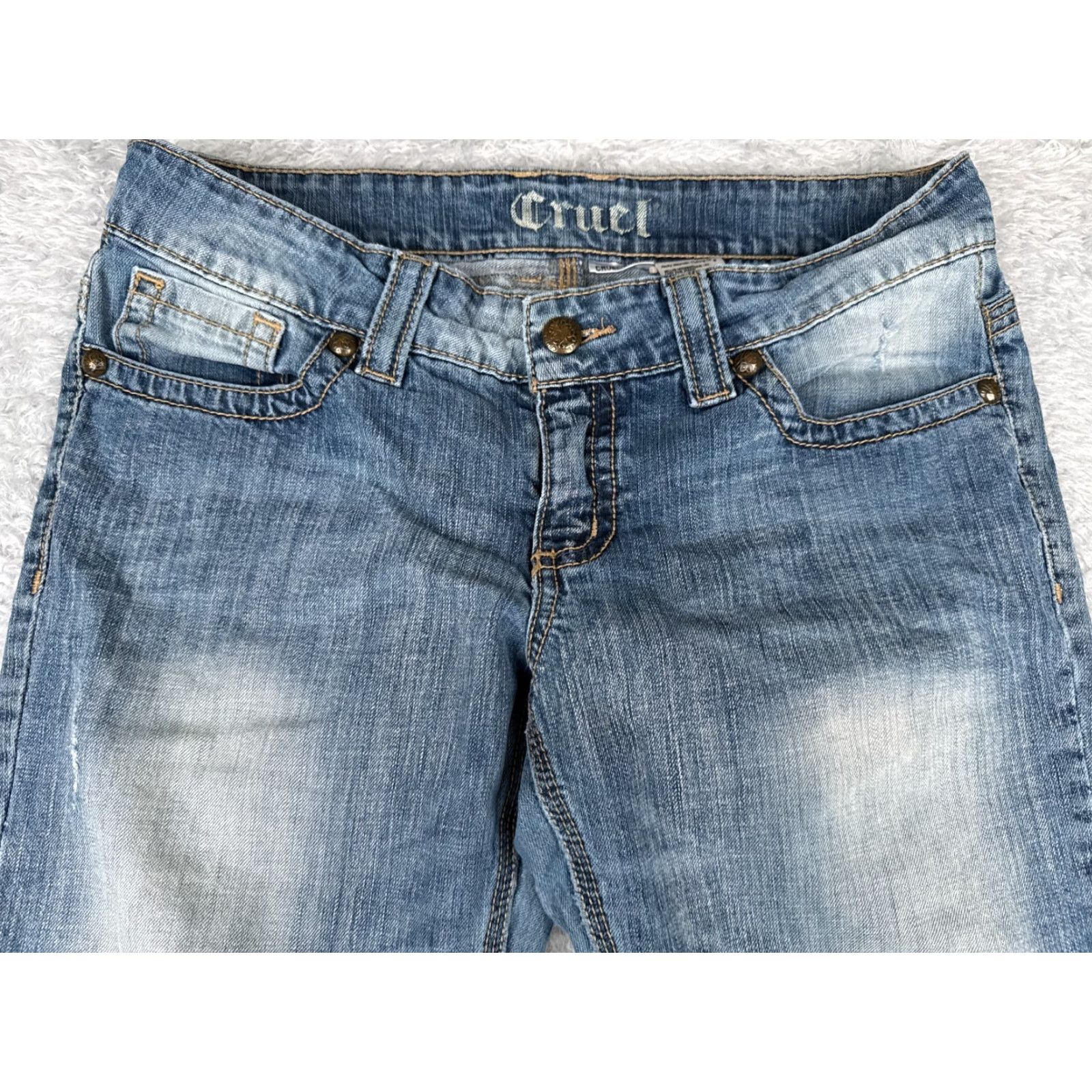 Vintage Cruel Girl Jeans Womens 11 L Blue Denim Bootcut Embroidered 33x32 Size 32" / US 10 / IT 46 - 4 Thumbnail