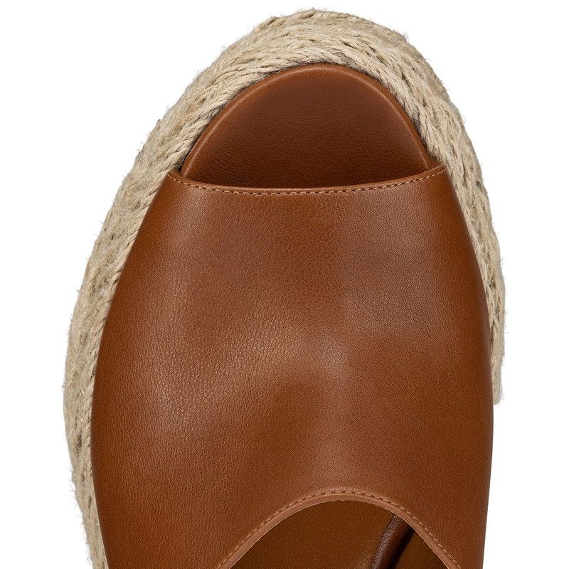 Christian Louboutin os11x0526 Ariella Zeppa 130mm Wedge Espadrilles Mules Brown Size US 11 / IT 41 - 5 Thumbnail