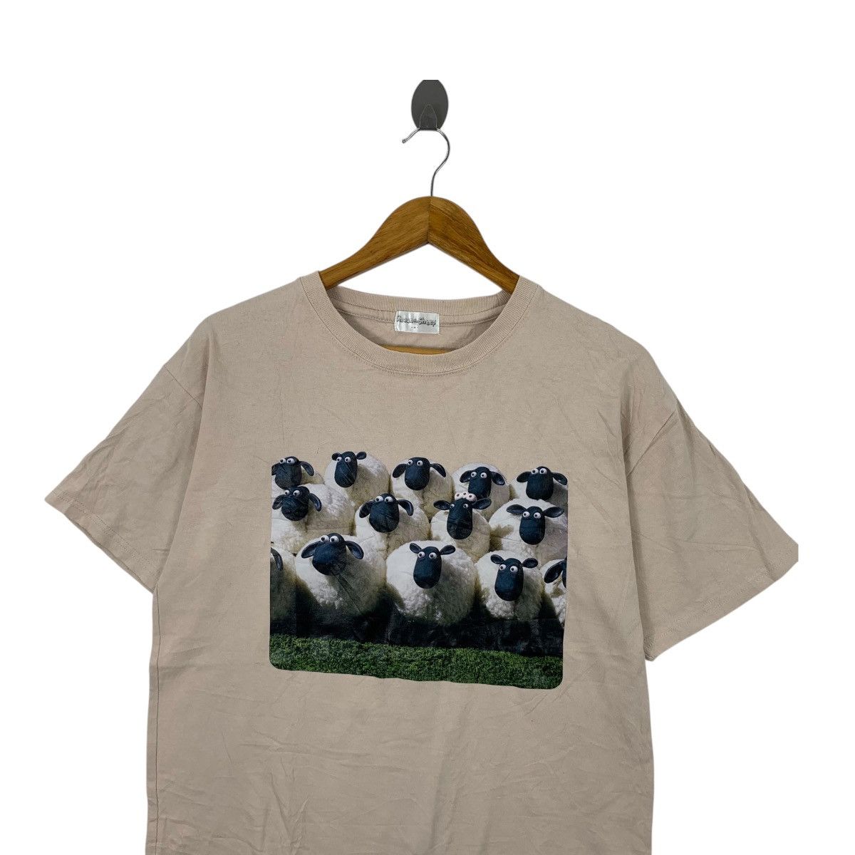 Vintage SHAUN THE SHEEP Cartoon Wallace Gromit Tee Shirt Top Size M / US 6-8 / IT 42-44 - 2 Thumbnail