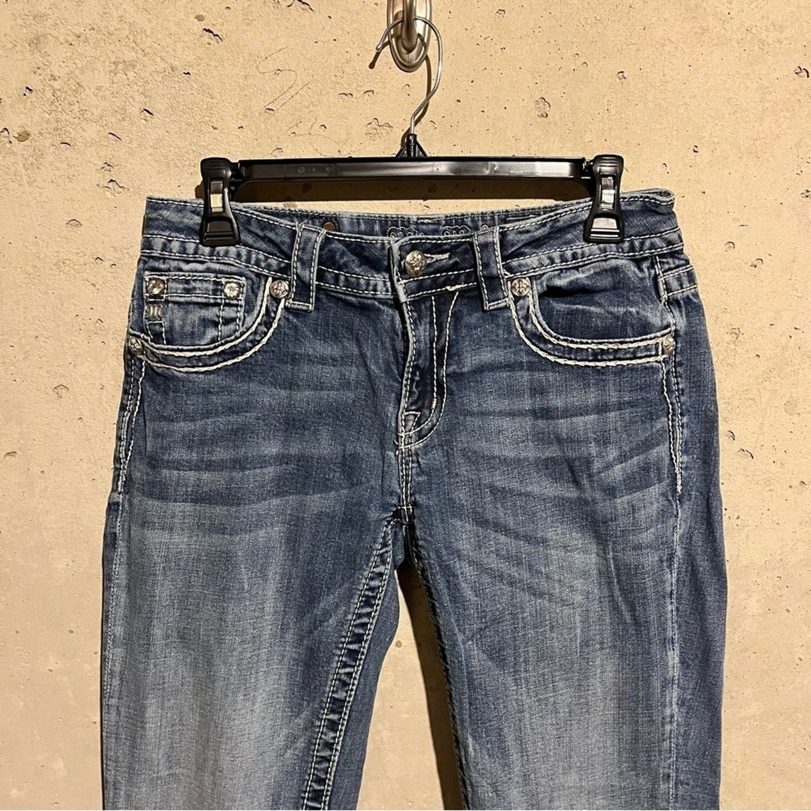 Miss Me Miss Me Signature Skinny Jeans Angel Wings Feathers Size 29 Size 29" - 10 Thumbnail