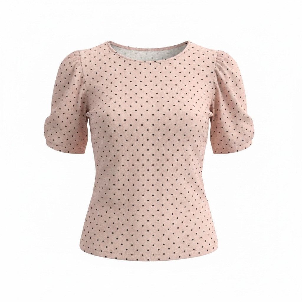 Adrianna Papell Adrianna Papell Women’s XL Blush Pink Polka Dot Blouse Size XL / US 12-14 / IT 48-50 - 1 Thumbnail