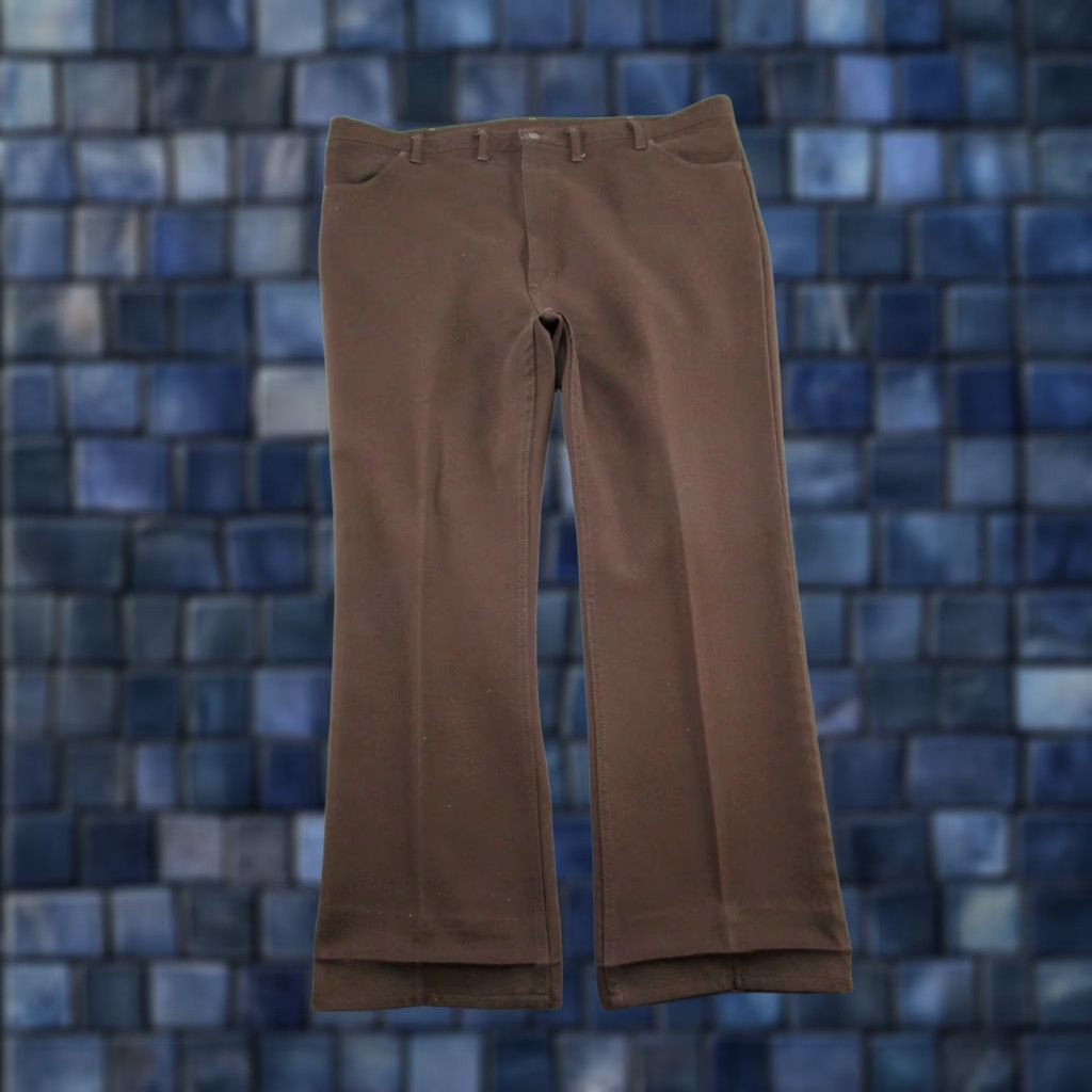 Wrangler VINTAGE Wrangler 82BN Jeans Mens 48x32 Brown Bootcut Disco Rockabilly Jeans Wrangler 82BN Mens Brown Bootcut 48x32 Size US 32 / EU 48 - 1 Thumbnail