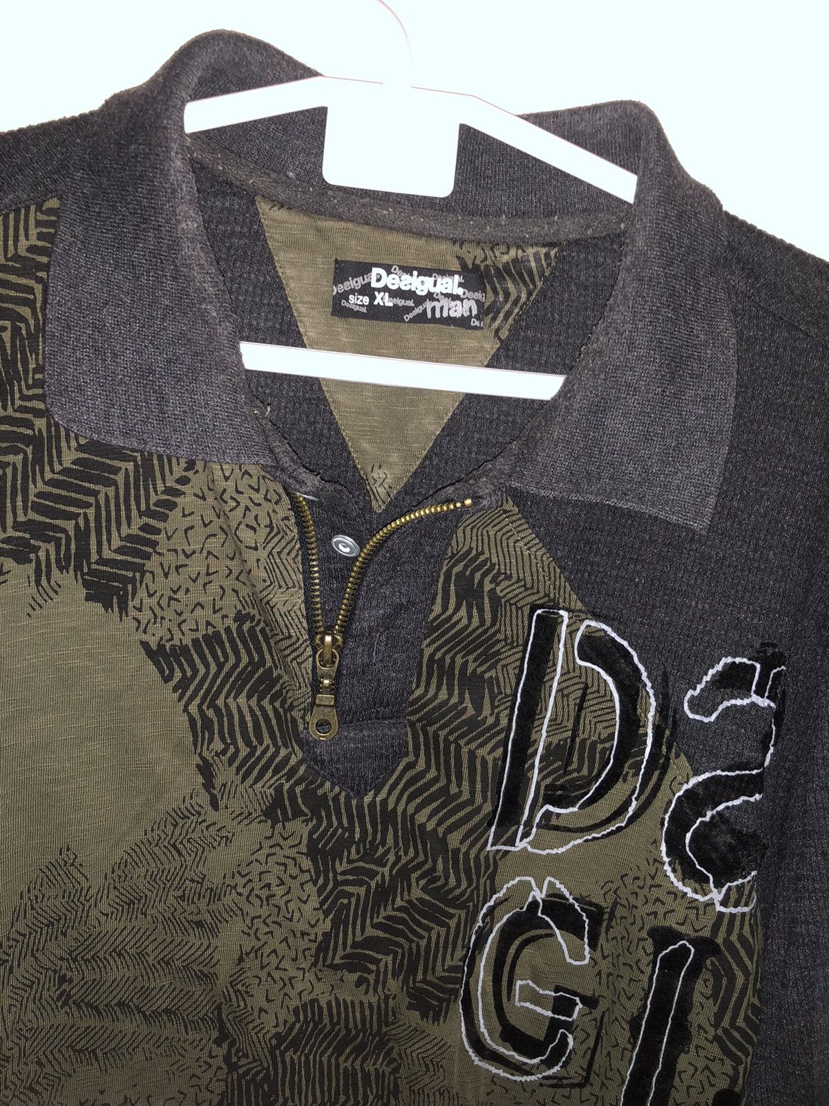 Desigual × Vintage Grey and Green Vintage Desigual Long Sleeve Tee Size US XL / EU 56 / 4 - 2 Thumbnail