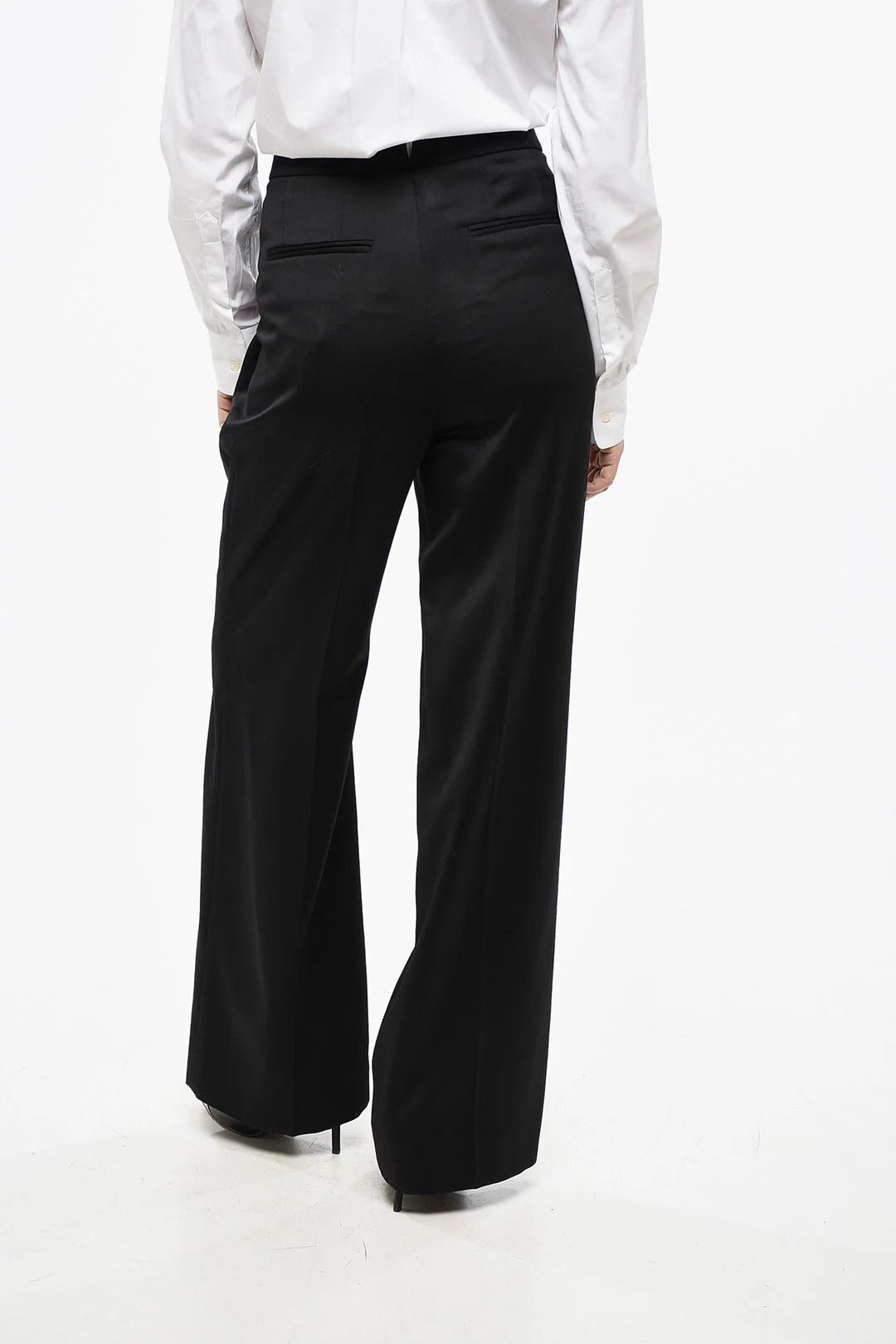 Givenchy og1mm0326 Wool Palazzo Pant in Black Size 28" / US 6 / IT 42 - 2 Thumbnail