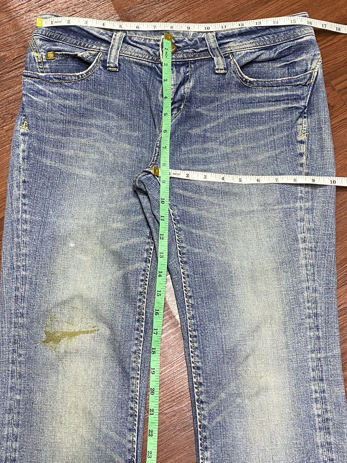 Japanese Brand Vintage Geogia Love Big John Faded Wash Flare Jeans Size 32" / US 10 / IT 46 - 12 Thumbnail