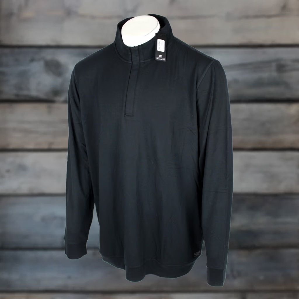 TravisMathew VINTAGE? No — Travis Mathew Newport 1/4 Zip Fleece Long Sleeve Pockets 3XL Black Long Sleeve Size US XXL / EU 58 / 5 - 1 Thumbnail