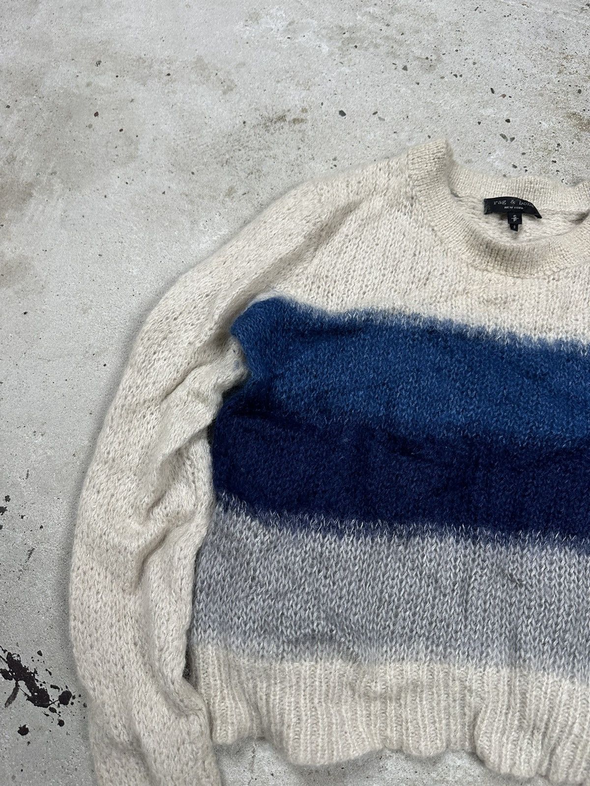 Rag & Bone Rag & Bone Striped Wool Mohair Alpaca Sweater Size S / US 4 / IT 40 - 6 Thumbnail