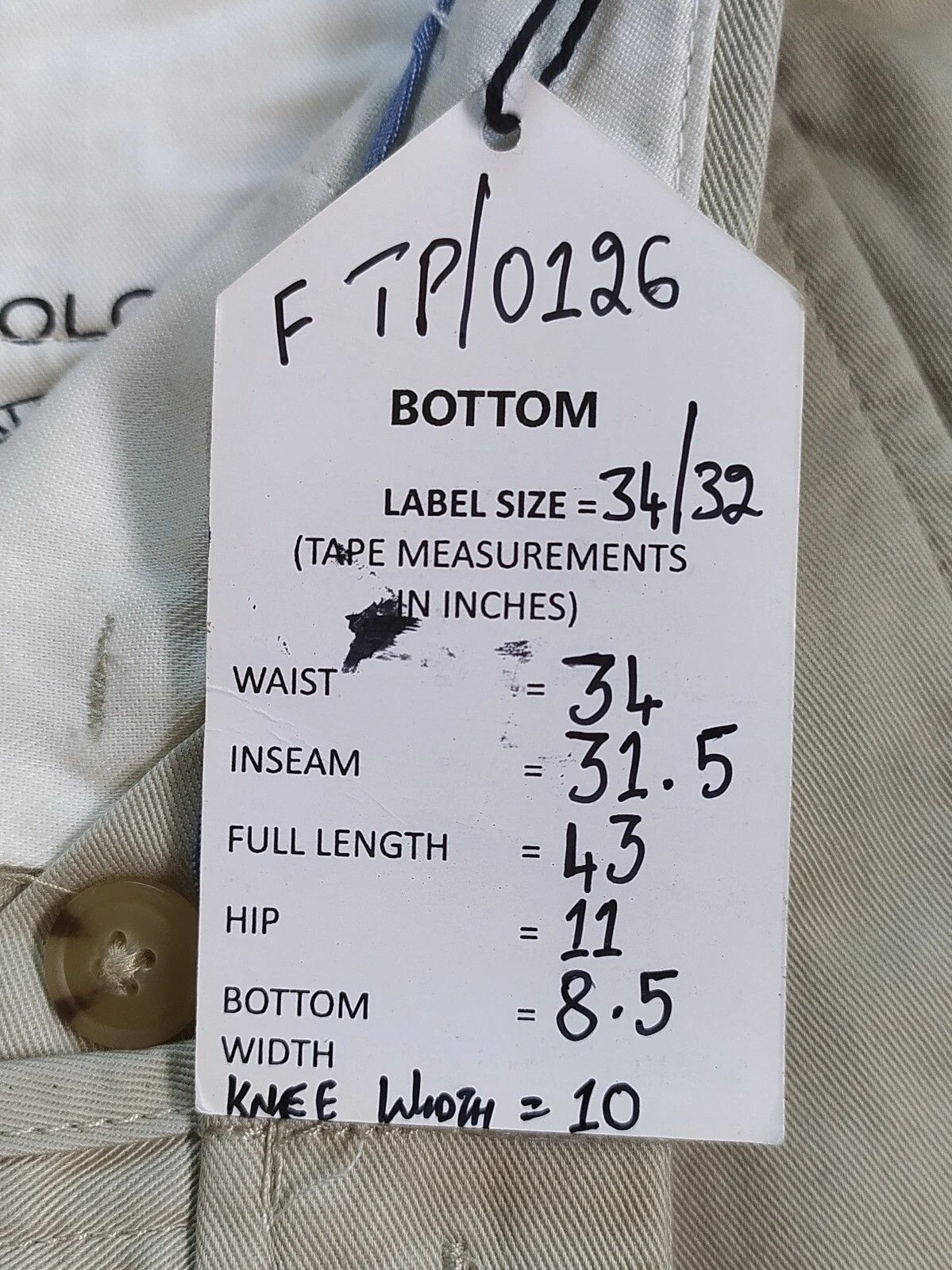 Polo Ralph Lauren Polo Ralph Lauren Classic Fit Chino Pant FTP 0126 Size US 34 / EU 50 - 6 Thumbnail