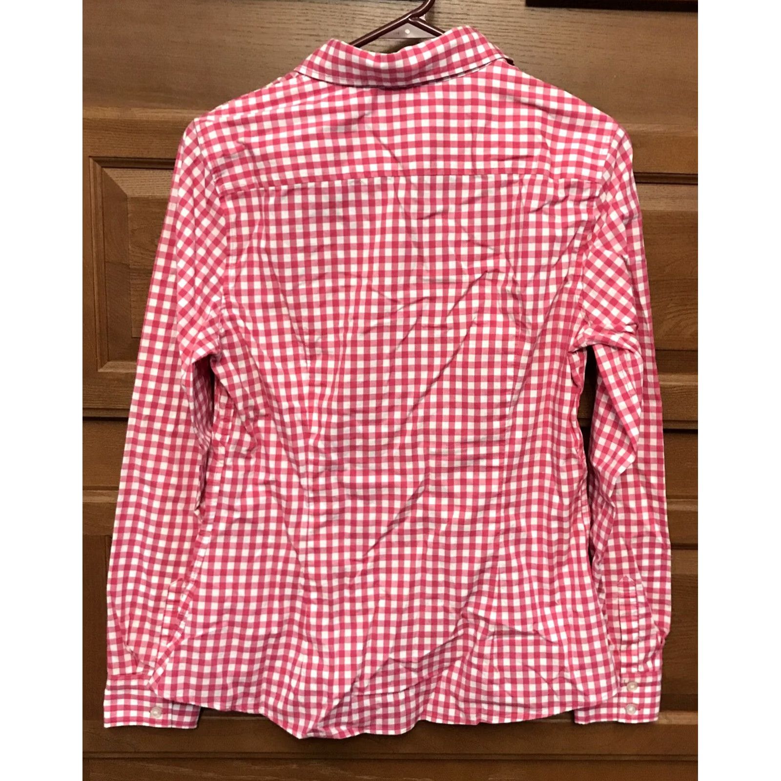 Banana Republic Banana Republic Shirt Pink White Plaid Button Up L/S check collar Size 10 M Size L / US 10 / IT 46 - 2 Thumbnail