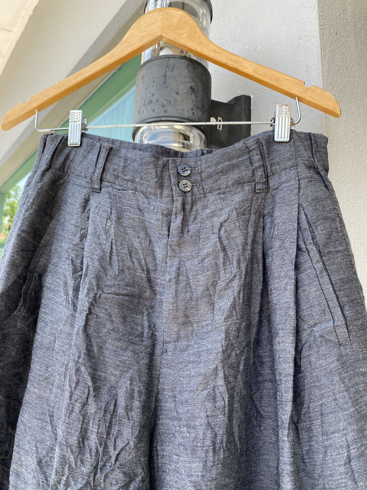 Issey Miyake × Japanese Brand Japanese Brand Issey Miyake Cropped Wide Pants Size US 30 / EU 46 - 2 Thumbnail