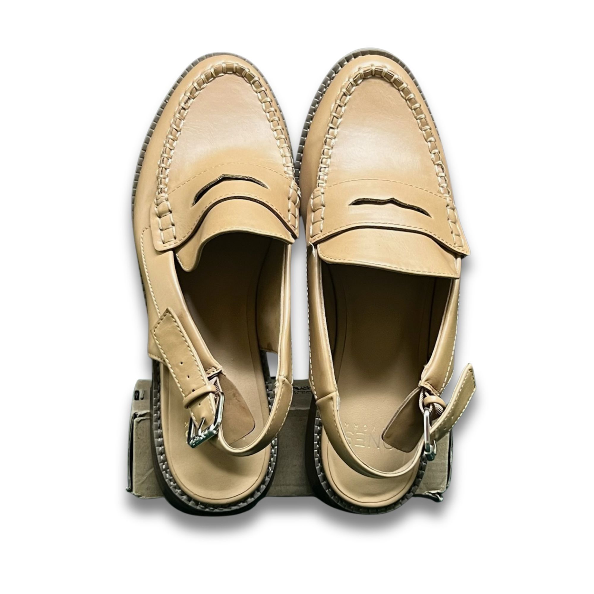 Jones New York Jones New York Genuine Leather Beige Slingback Loafers Women Size US 8 / IT 38 - 2 Thumbnail