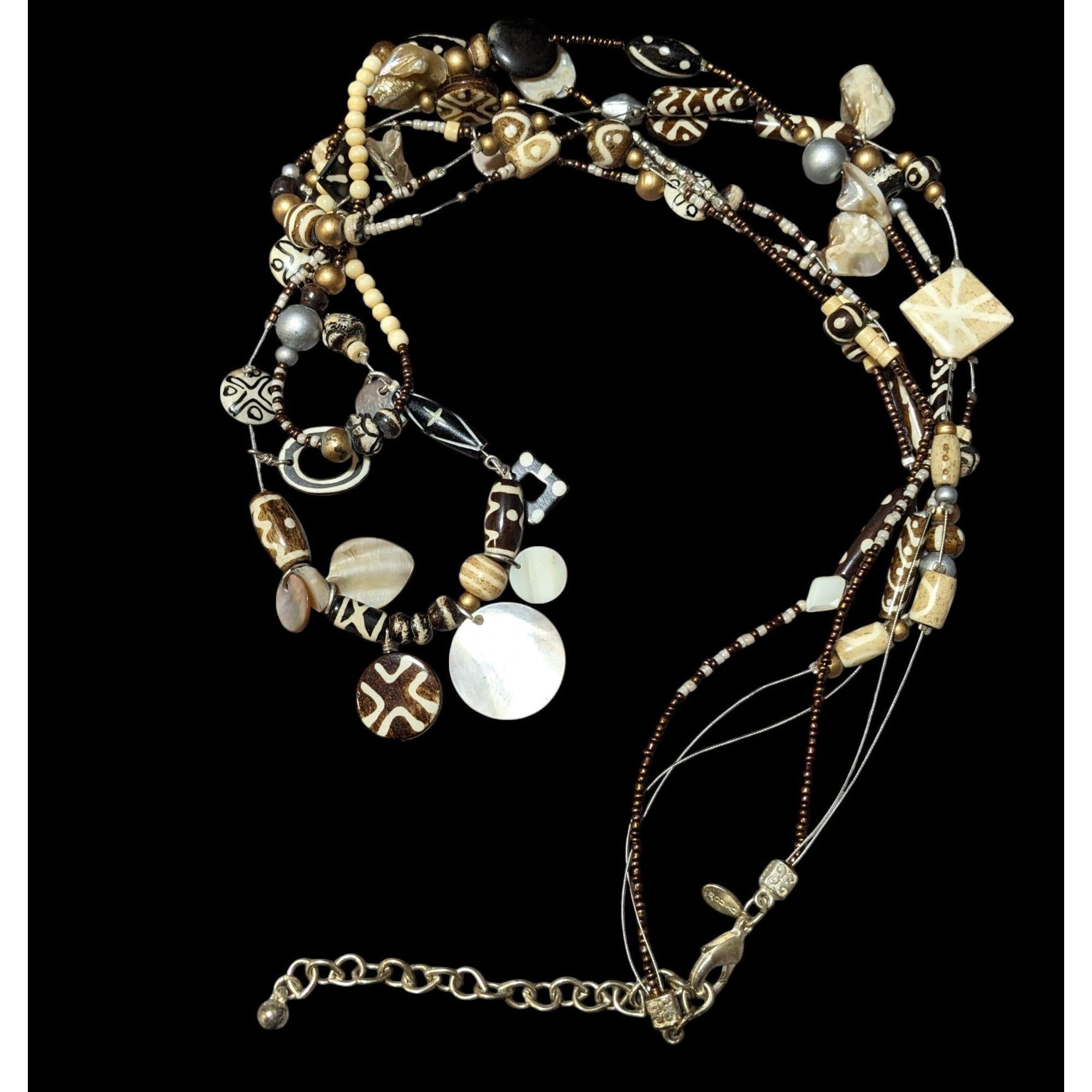 Chicos Chico's Multilayer Tribal Mixed Media Beaded Necklace Size ONE SIZE - 2 Thumbnail