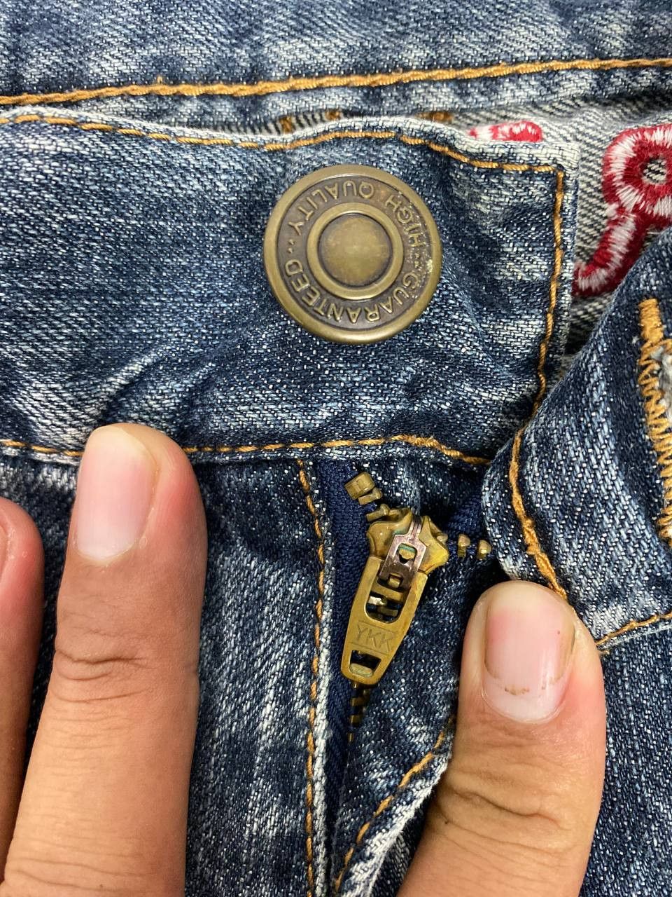 Japanese Brand japanese brand nice faded design denim Size US 33 - 11 Thumbnail