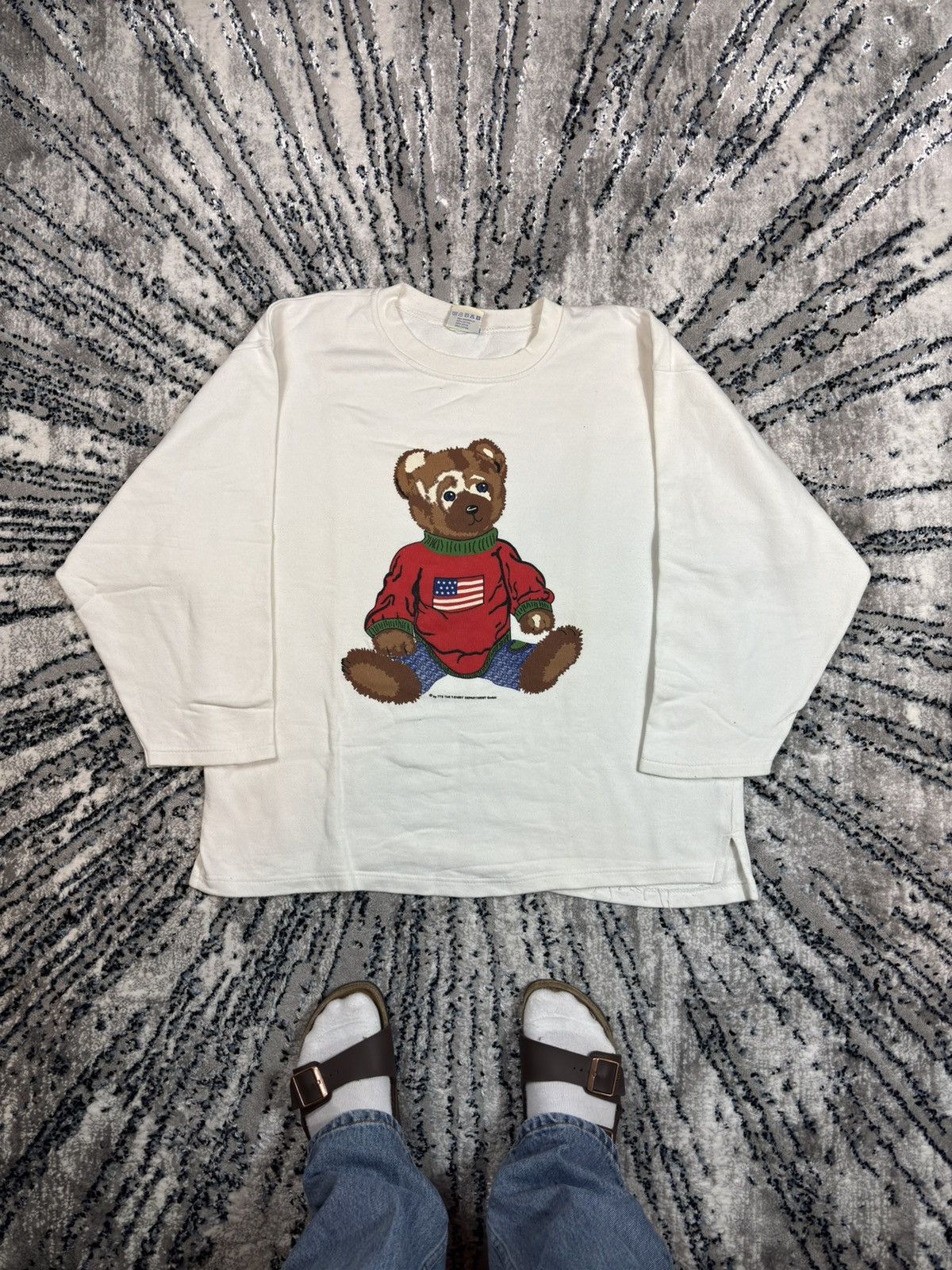Japanese Brand Vintage Teddy Bear USA American Flag Old Money Oversize Size US XL / EU 56 / 4 - 1 Thumbnail