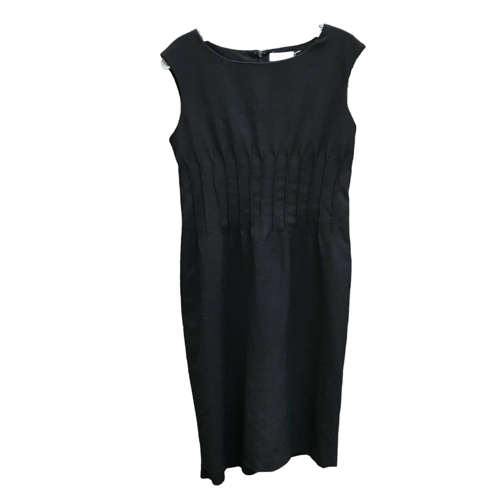 Calvin Klein Calvin Klein Black Sleeveless Sheath Dress - 6 - Pintucked Size M / US 6-8 / IT 42-44 - 1 Thumbnail