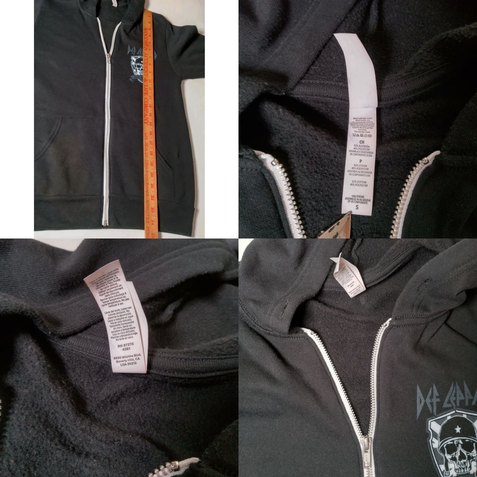 Vintage VINTAGE Def Leppard Hoodie Men Small Zip Up Rock Brigade Stadium Tour 2022 Black Cotton Blend Size US S / EU 44-46 / 1 - 8 Thumbnail