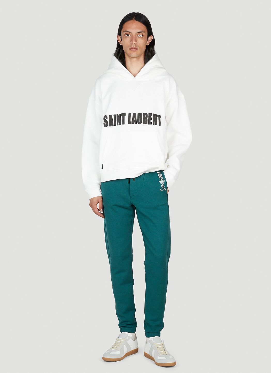 Saint Laurent Paris oc11z0526 736739 Sweatpants & Joggers in Fleece in Green Size US 32 / EU 48 - 2 Thumbnail