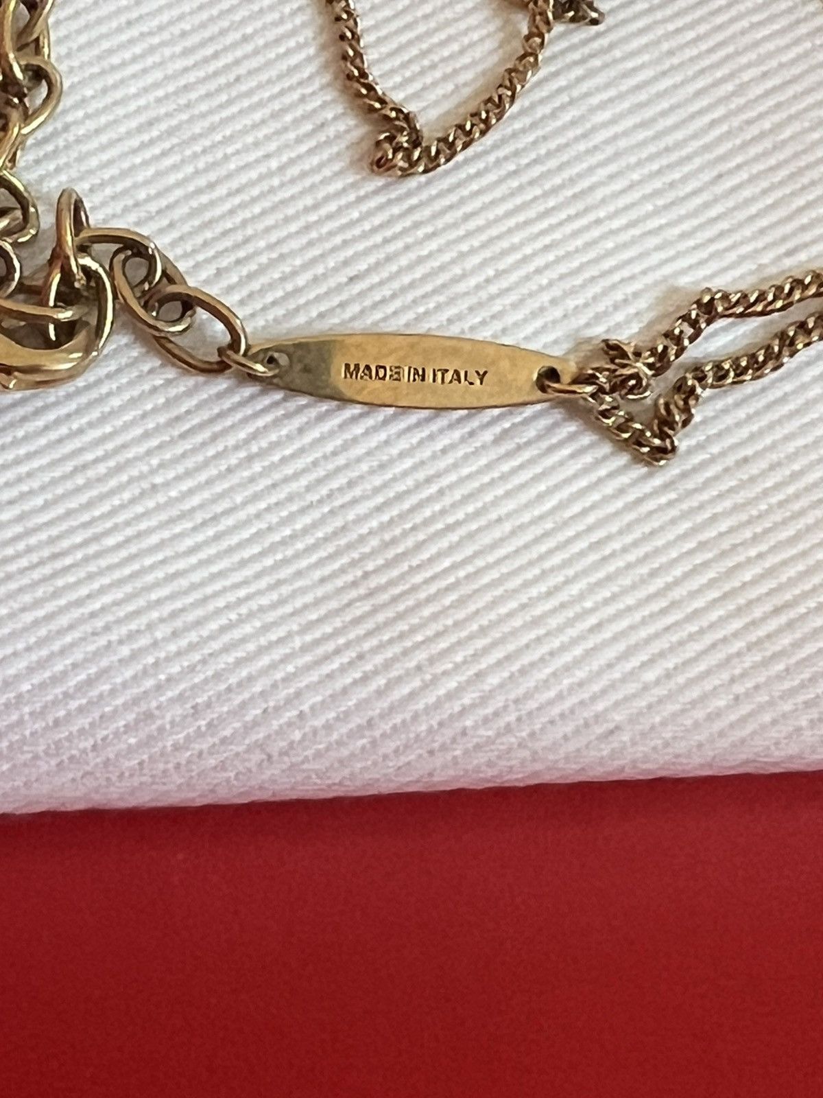 Salvatore Ferragamo Ferragamo Sculptural Pendant Necklace Red Gold Plated Chain Size ONE SIZE - 7 Thumbnail
