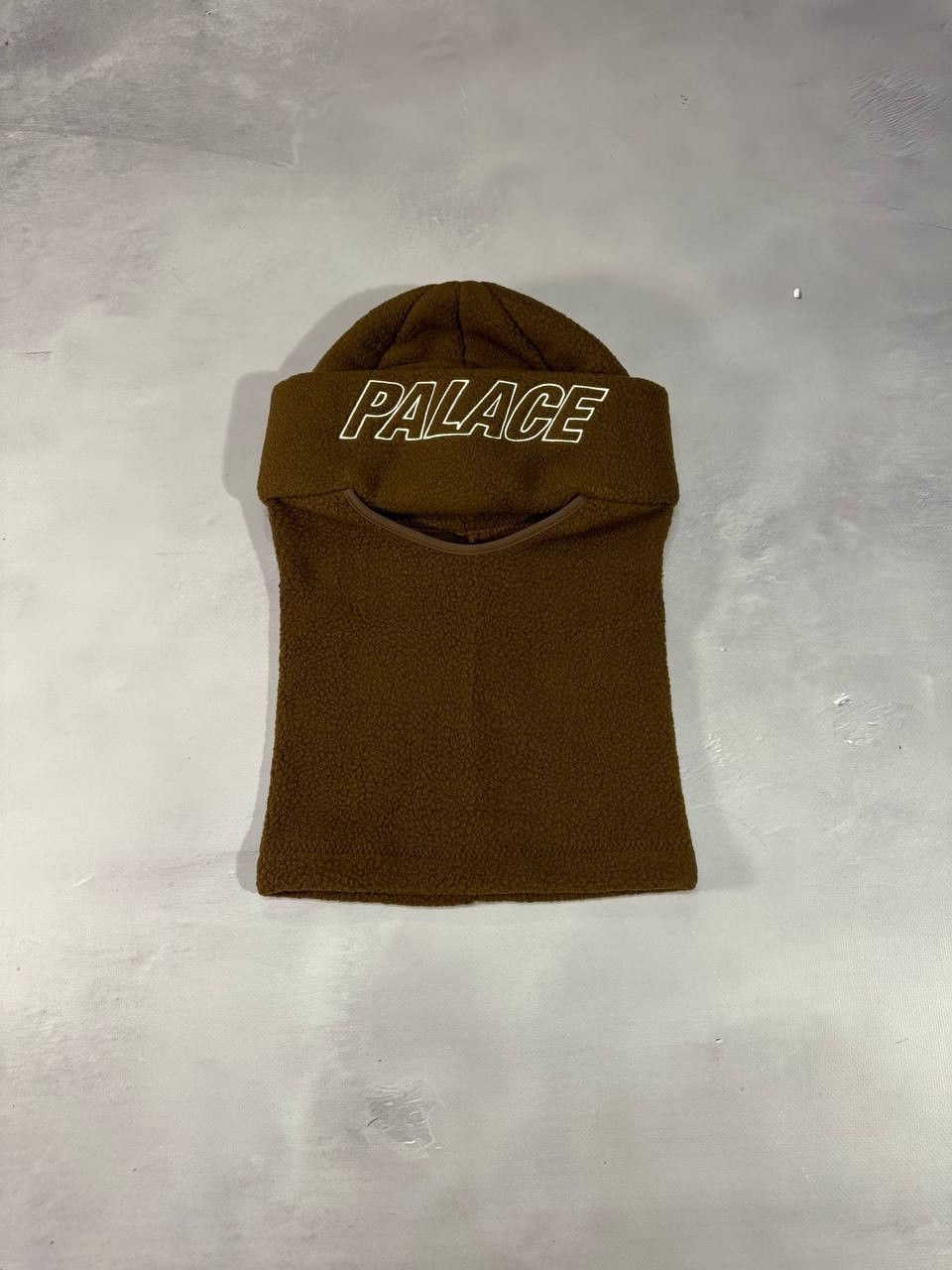 image of Fw23 Palace Fleece Facewarmer Beanie(Mocha) in Brown, Men's