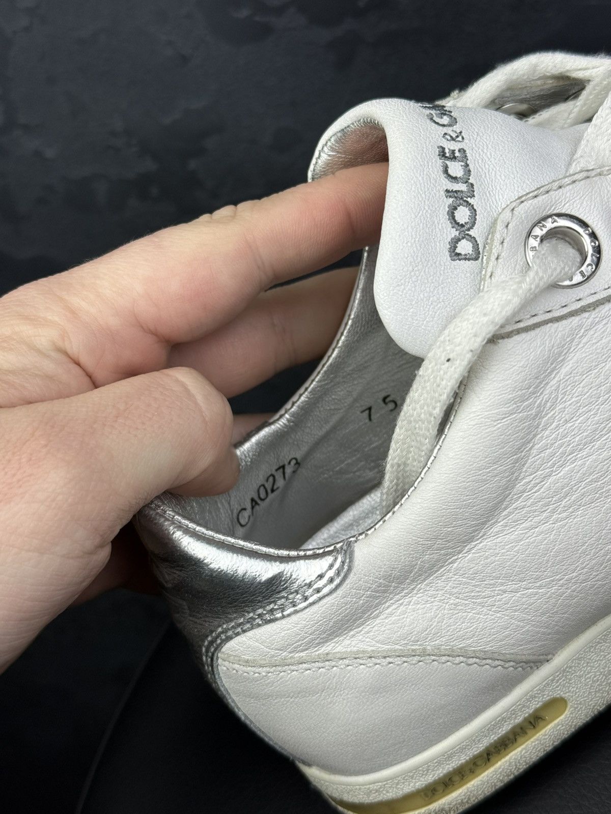 Dolce & Gabbana Dolce & Gabbana Men Leather Low-Top Sneakers Size US 7.5 / EU 40-41 - 14 Thumbnail