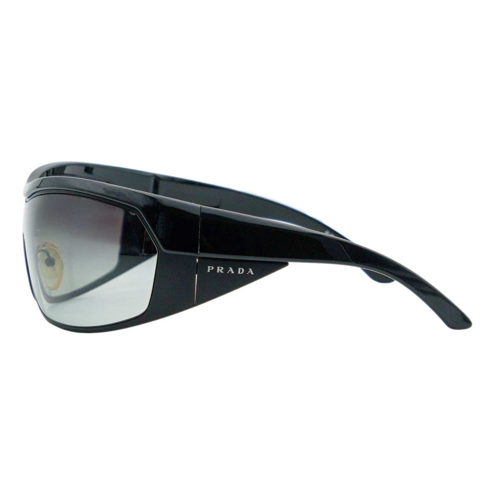 Prada Prada SPR 62I Black Shield Gradient Logo Y2K Sunglasses Size ONE SIZE - 3 Thumbnail