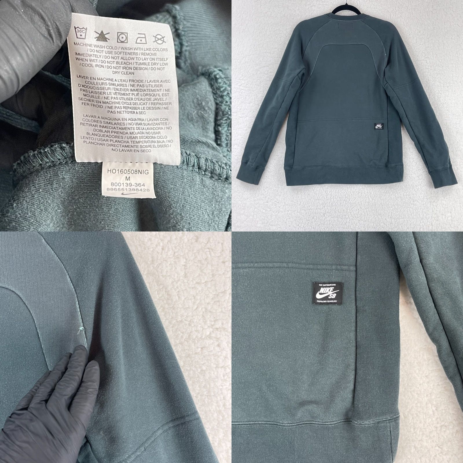 Nike Nike SB Sweater Mens Medium Green Crew Neck Long Sleeve Knit Pullover Casual Size US M / EU 48-50 / 2 - 9 Thumbnail